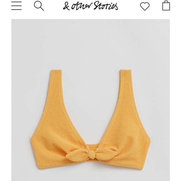 NWT & Other Stories Crepe Knot Tie Bikini Top - Picture 2 of 2